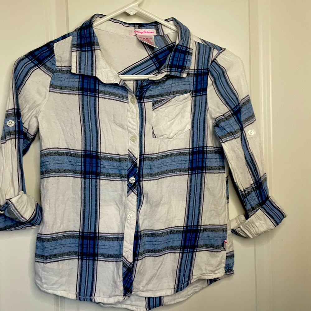 Kids Tommy Bahama button down shirt blue and white.  Size kids 10